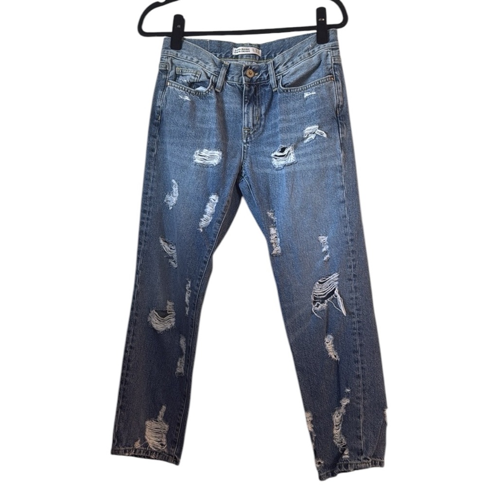 ☀️ Zara Basic Z1975 Denim Distressed Ankle Jeans